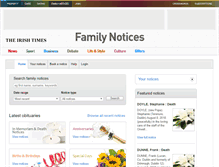 Tablet Screenshot of notices.irishtimes.com